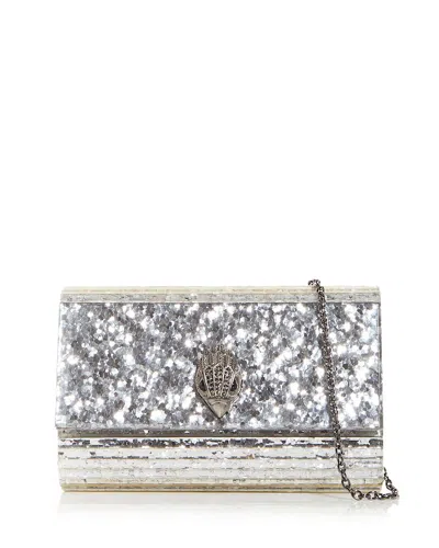 Kurt Geiger Party Eagle Drench Clutch In Silver