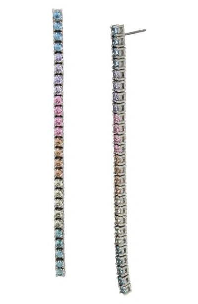 Kurt Geiger Pastel Cubic Zirconia Linear Drop Earrings In Multi