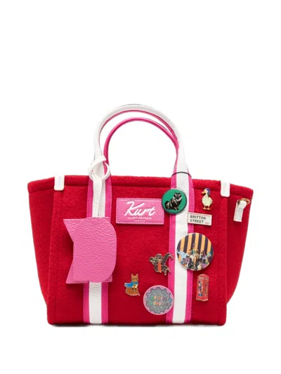 Kurt Geiger Patch-detail Striped Tote Bag In Red
