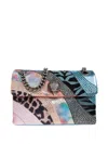 Kurt Geiger Patchwork Crystal-embellished Shoulder Bag In Pink