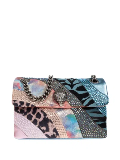 Kurt Geiger Patchwork Crystal-embellished Shoulder Bag In Pink