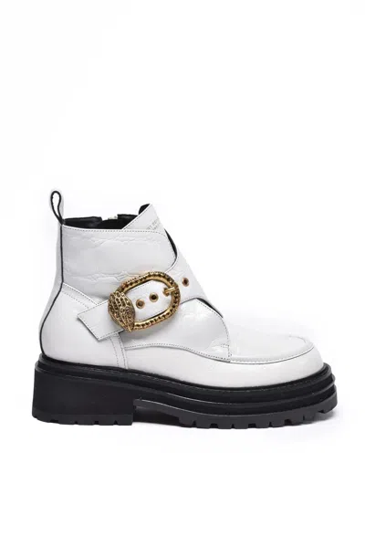Kurt Geiger Patent Ankle Boots - White In Multi