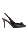 Kurt Geiger London Womens Black Belgravia Eagle-embellished Heeled Leather Slingbacks In Black
