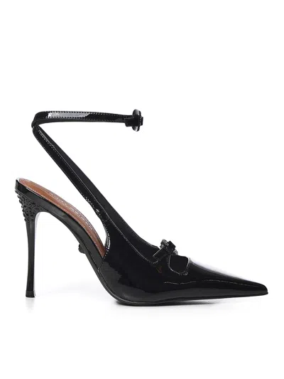 Kurt Geiger Patent Buckle Point Court Pumps In Black