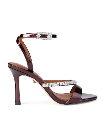 Kurt Geiger Patent Leather Embellished Sandals 95 In Burgundy