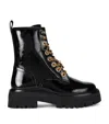 Kurt Geiger Matilda Charm Patent Leather Boots In Black