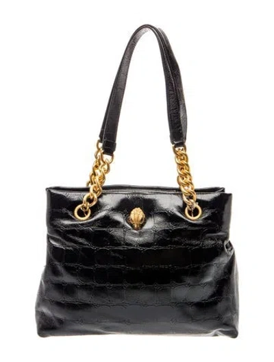 Pre-owned Kurt Geiger Patent Leather Shoulder Bag In Black