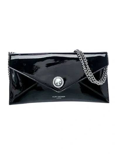 Pre-owned Kurt Geiger Patent Leather Shoulder Bag In Black