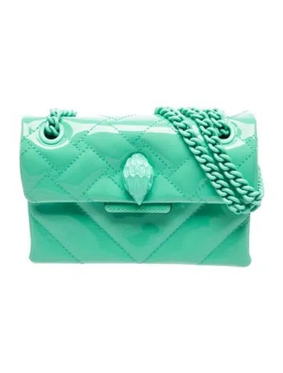 Pre-owned Kurt Geiger Patent Leather Shoulder Bag In Green