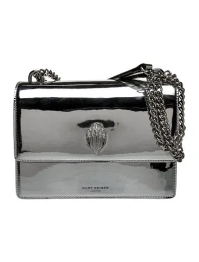 Pre-owned Kurt Geiger Patent Leather Shoulder Bag In Silver