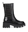 Kurt Geiger Patent Leather Studded Chelsea Ankle Boots In Black