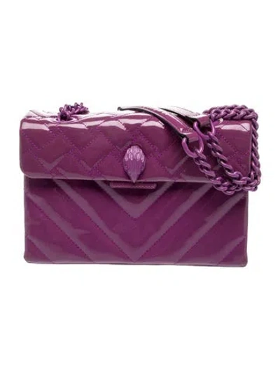 Pre-owned Kurt Geiger Patent Leather The Kensington Bag In Purple
