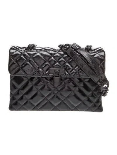 Pre-owned Kurt Geiger Patent Leather Top Handle Bag In Black
