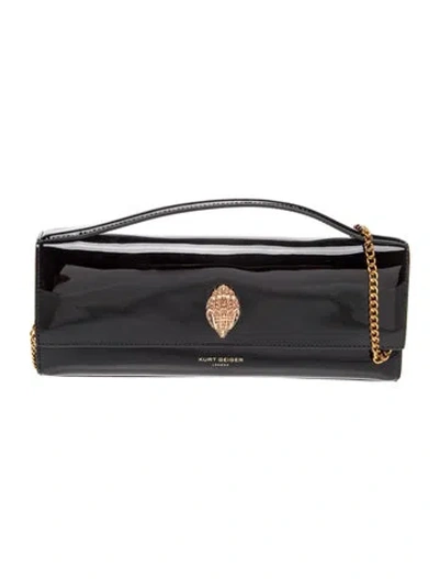 Pre-owned Kurt Geiger Patent Leather Top Handle Bag In Black