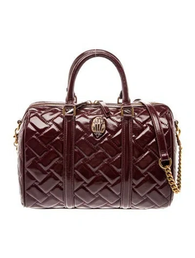 Pre-owned Kurt Geiger Patent Leather Top Handle Bag In Burgundy