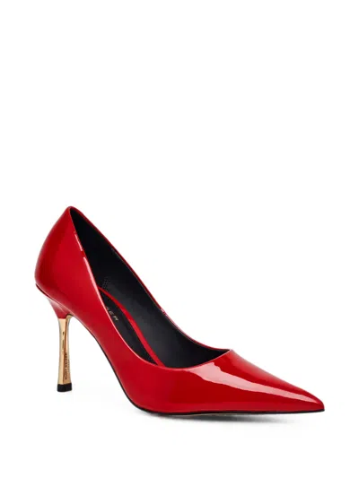 Kurt Geiger Patent-finish Pointed-toe Pumps In Red