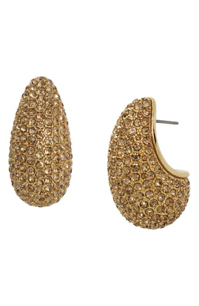 Kurt Geiger London Pavé Crystal Teardrop Earrings In Gold