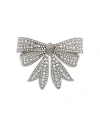 KURT GEIGER PAVE EAGLE HEAD BOW PIN IN RHODIUM PLATED