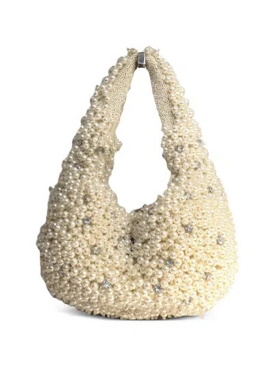 Kurt Geiger Pearl Embellished Tote Bag In Neutral