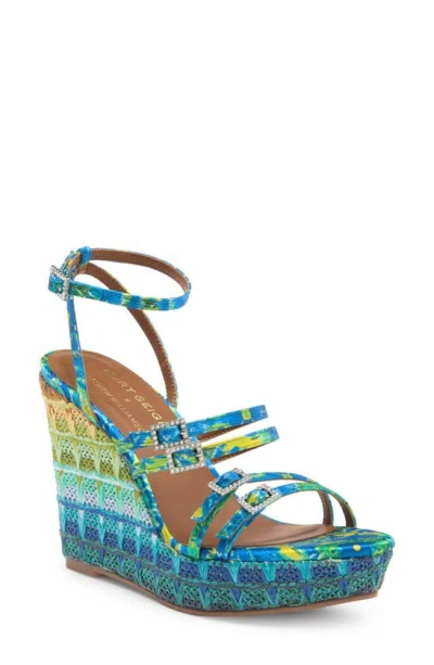 Kurt Geiger Pierra Espadrille Wedge Sandal In Turq Other