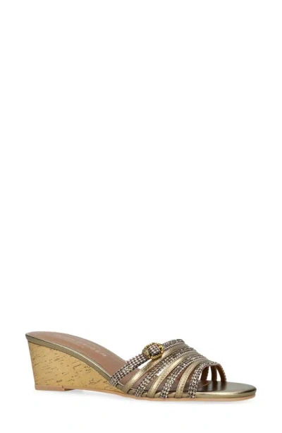 Kurt Geiger Pierra Wedge Slide Sandal In Dark Beige