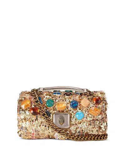 Kurt Geiger Pimlico Embellished Sequin Shoulder Bag In Brown