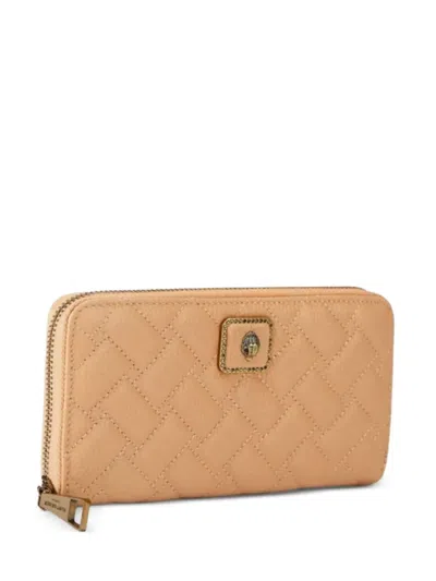 Kurt Geiger Pimlico Quilted Zipped Wallet In Brown