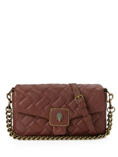 Kurt Geiger Pimplico Quilted Eagle-plaque Shoulder Bag In Brown
