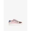 Kurt Geiger Pink Comb Kids' Mini Laney Octavia Metallic-leather Trainers Eur 30 / 12 Uk In Multi