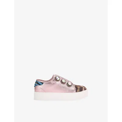 KURT GEIGER S' MINI LANEY OCTAVIA LEATHER TRAINERS