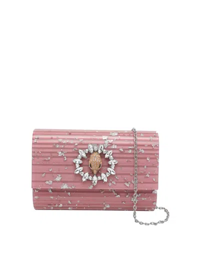 Kurt Geiger Pink Eagle Clutch In Nude