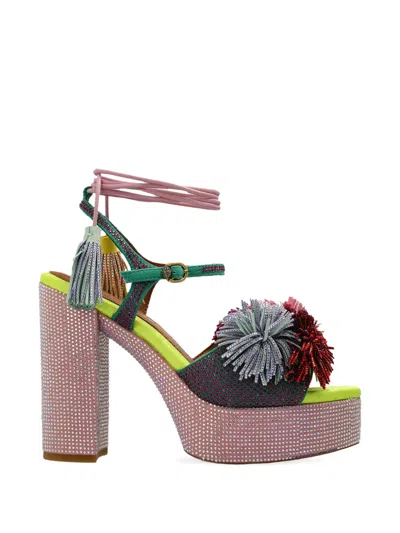 Kurt Geiger Platform-heel Tassel-detail Sandals In Multi