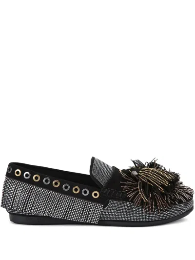 Kurt Geiger Pom-pom Flats In Grey