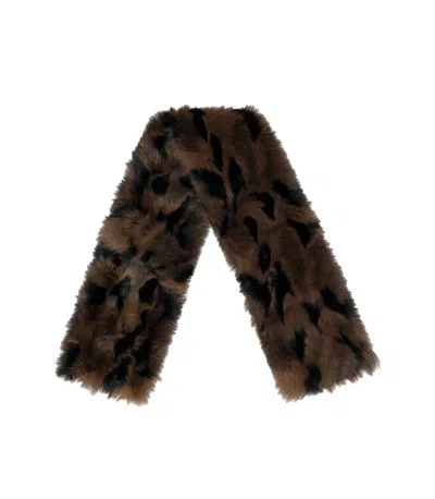 Kurt Geiger Poppy Brown Scarf In Animal Print
