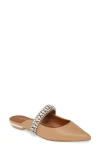 Kurt Geiger Princely Crystal Embellished Mule In Camel Leather