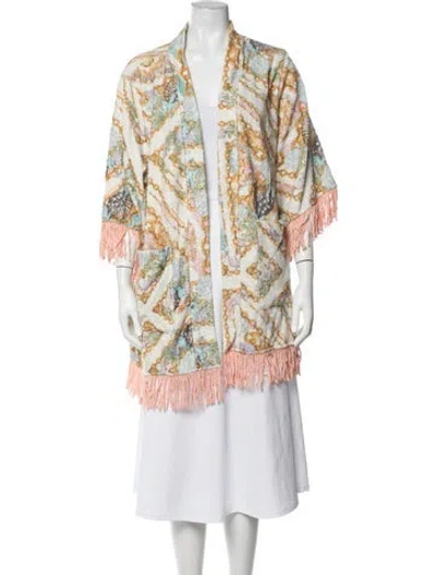Pre-owned Kurt Geiger Printed Robe In Multicolor
