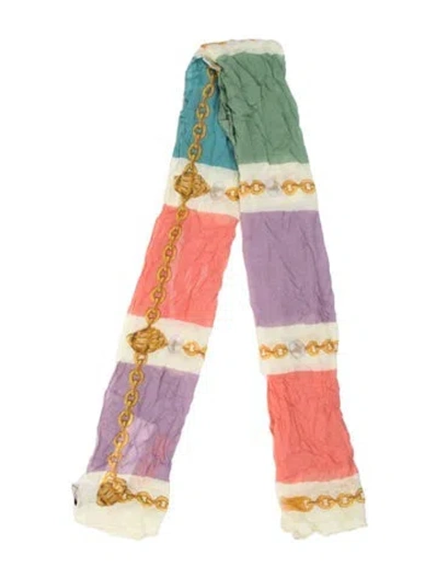 Pre-owned Kurt Geiger Printed Scarf W/ Tags In Neutrals