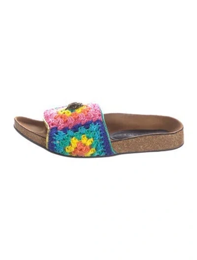 Pre-owned Kurt Geiger Printed Slides In Multi