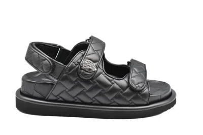 Kurt Geiger Quilted Black Flat Shoes With Minimalist Silhouette In Gray