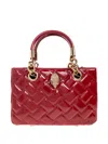 Kurt Geiger Quilted Chain-link Tote Bag In Red