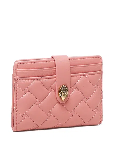 Kurt Geiger Quilted Clasp Wallet In Pink
