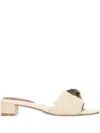 Kurt Geiger Quilted Eagle-detail Sandals In Neutral