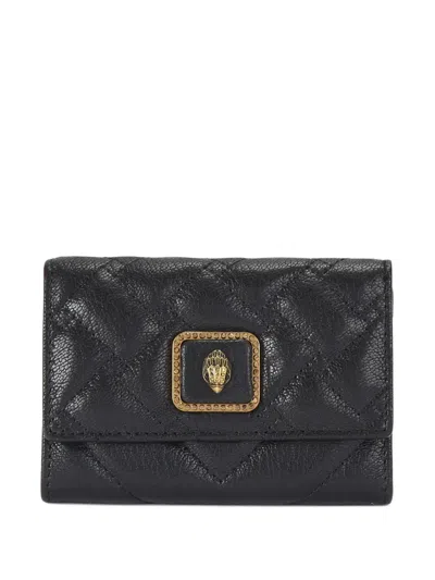 Kurt Geiger Quilted Eagle Plaque Card Holder In Black
