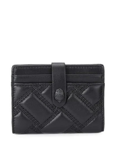 Kurt Geiger Quilted Eagle-plaque Card Holder In Black