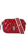 Kurt Geiger Quilted Embellished Cross Body Bag In Red