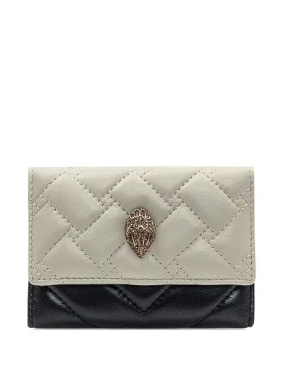 Kurt Geiger Quilted Flap Card Holder In Neutral