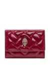 Kurt Geiger Quilted Flap Wallet In Red