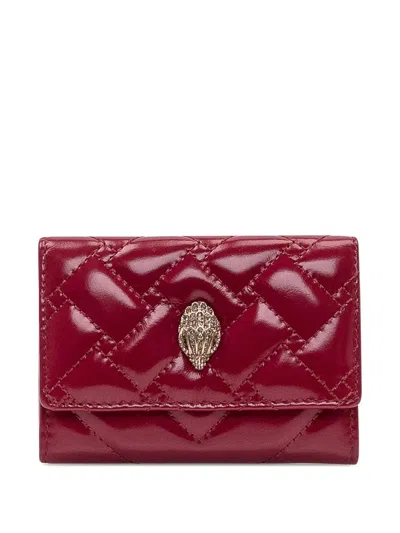 Kurt Geiger Quilted Flap Wallet In Red