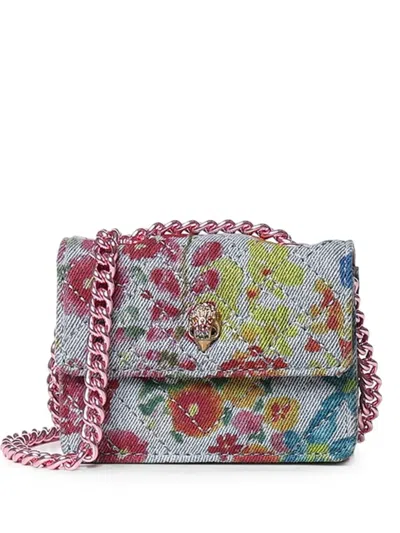 Kurt Geiger Quilted Floral-print Shoulder Bag In Pink