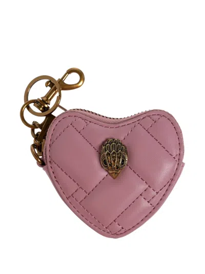Kurt Geiger Quilted Heart-shaped Charm In Red